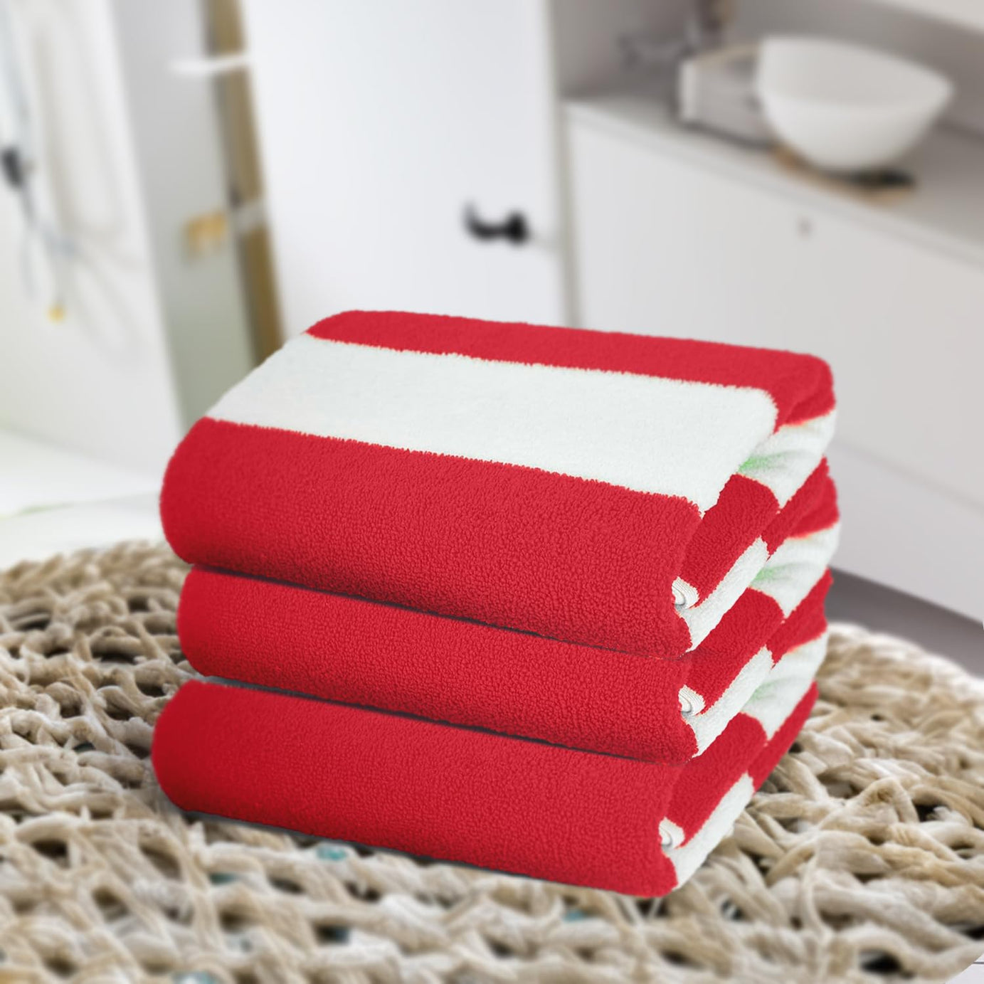 Status Contract Bath Towels |(120 x 60 cm) Coral Fleece Quick Dry Towel| Super Absorbent & Soft| Luxury Bath Towels with Hook | Microfiber Hair Towel for Men & Women |(Red) (Set of 3)