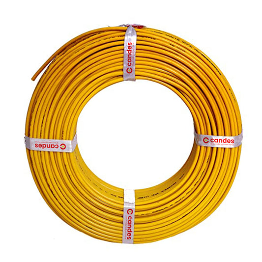 Candes Eco-Friendly Multistrands 1sqmm FR PVC Insulated Copper Cable for Domestic & Industrial Connections Electric Wire (45 Meter, Yellow)