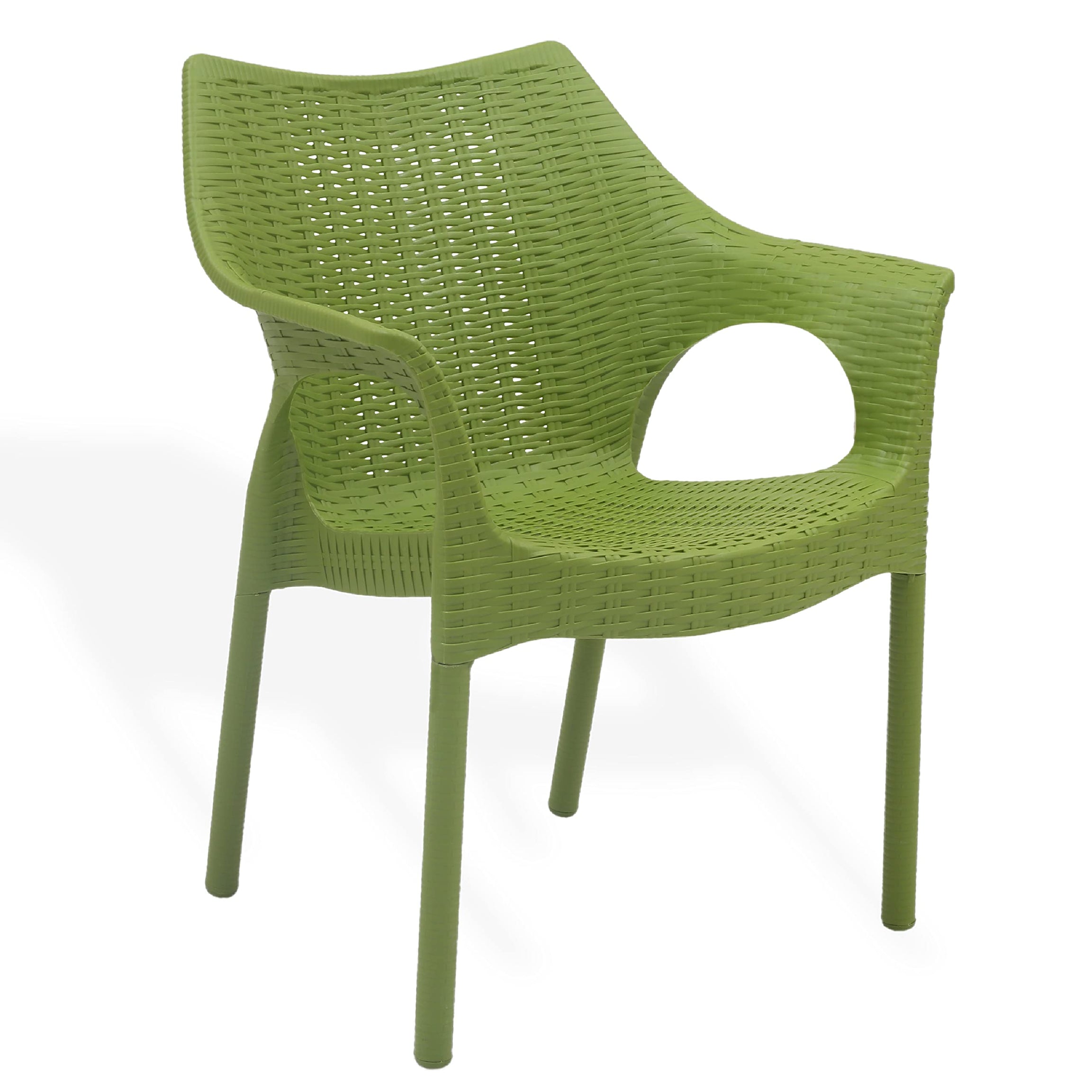 Supreme chairs Cambridge Heavy Plastic Chair | Oversized Arm Chair for Garden and Outdoor | 250Kg Weight Bearing Capacity | 6 Months Warranty (Mehndi Green) | 1 Chairs