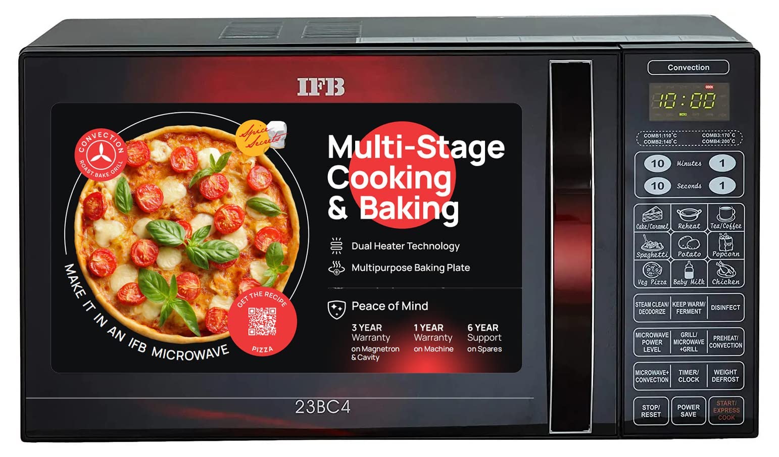 IFB 23 L Convection Microwave Oven (23BC4, Black+Floral Design)