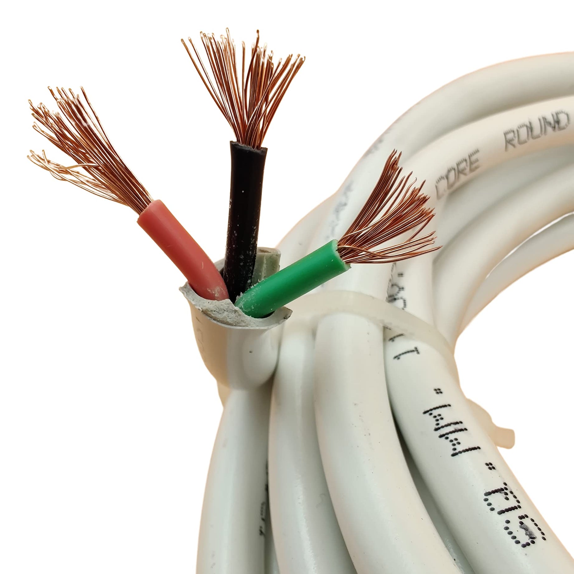 INDRICO 2.5 mm 3 core Copper Cable Wire for A.C. Electrical Uses ISI Mark White PVC (3 METER)