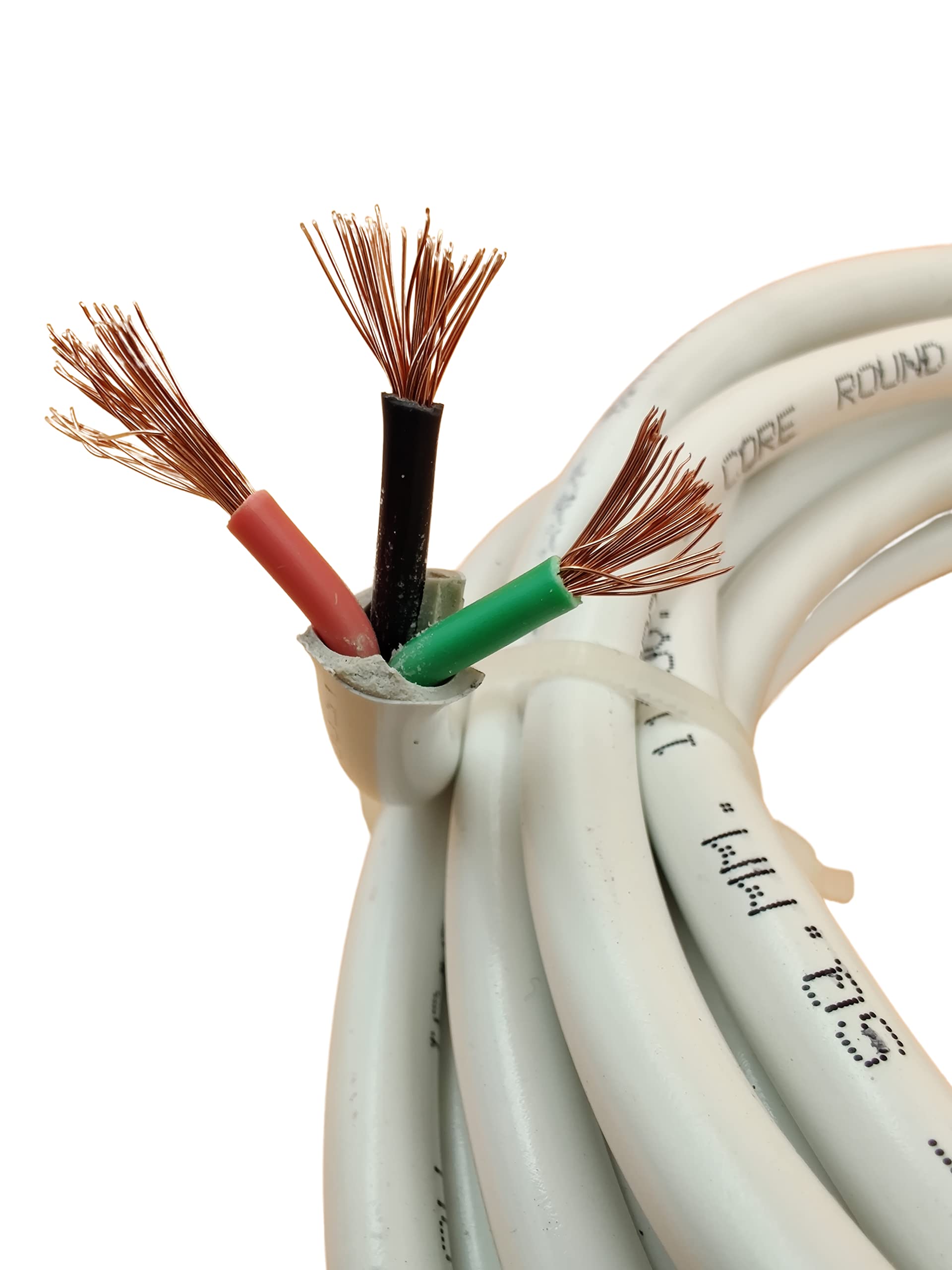 INDRICO 2.5 mm 3 core Copper Cable Wire for A.C. Electrical Uses ISI Mark White PVC (3 METER)