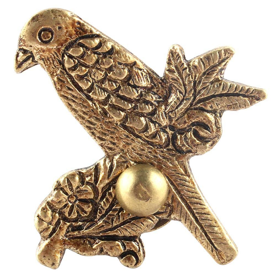 Indian-Shelf 4 Piece Gold Knobs -Brass Drawer Pulls Knobs - Bird Antique Handles - 5.08 cm Handle Pulls