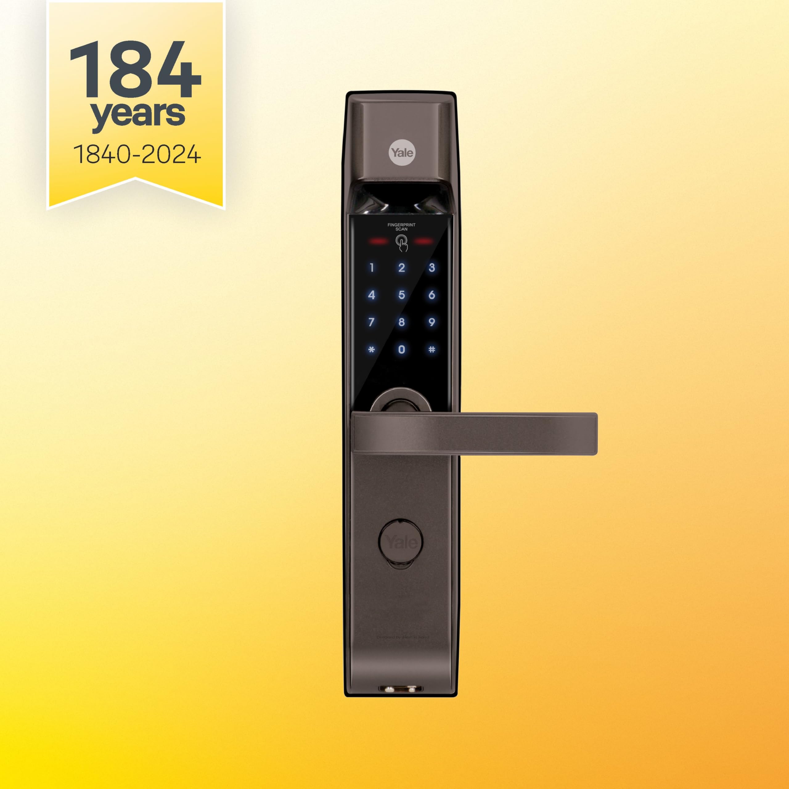 Yale YDM 4115-A, Smart Door Lock with Biometric, Pincode, Mechanical Keys & App Enabled Access, Bluetooth & Wi-Fi Optional for Home & Office | 1 Year Warranty| Matte Finish | Bronze