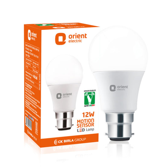 Orient Electric Motion Sensor LED Bulb 12W, radar based led light with Auto On-Auto OFF feature, Cool White, 6500K, B22d cap, Pack of 1