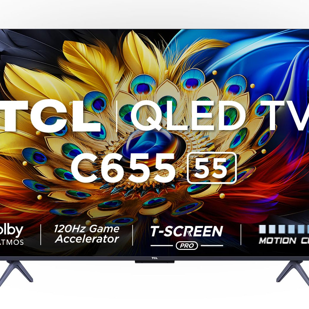 TCL 139 cm (55 inches) 4K Ultra HD Smart QLED Google TV 55C655 (Black)