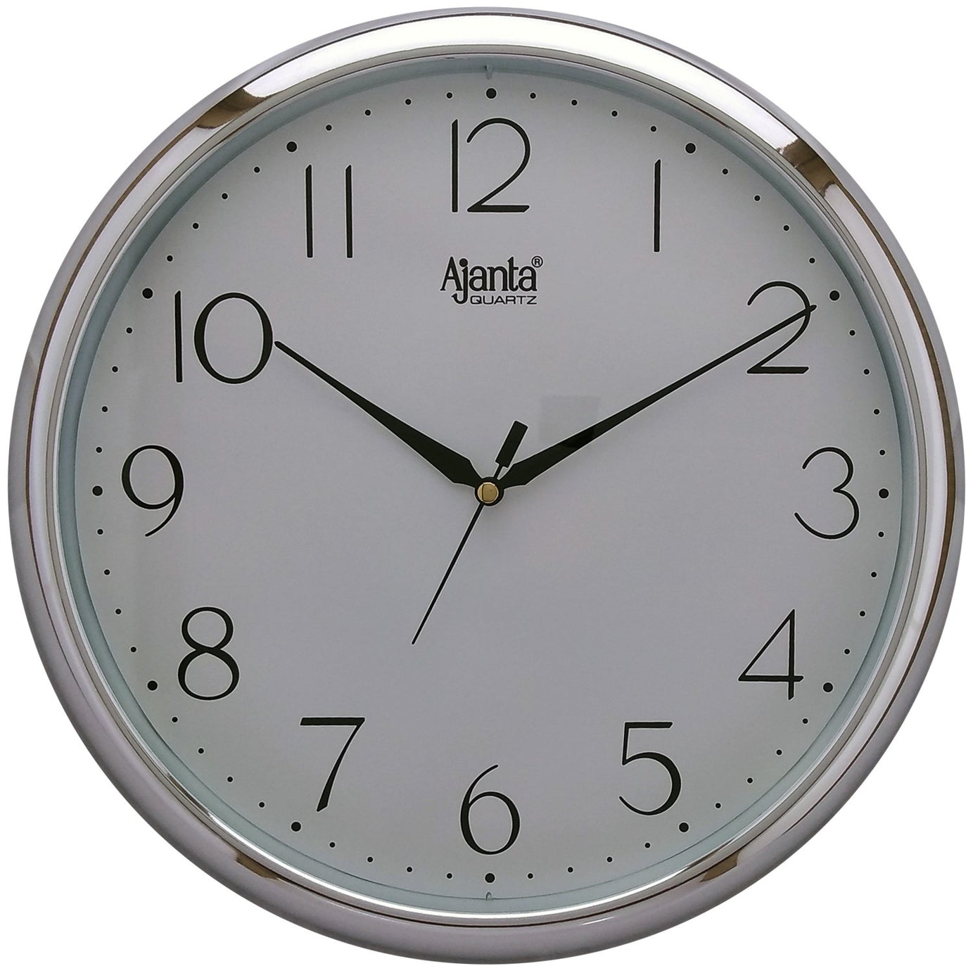 Ajanta Quartz Wall Clock with Round Dail Shape 497 White for Office and Home