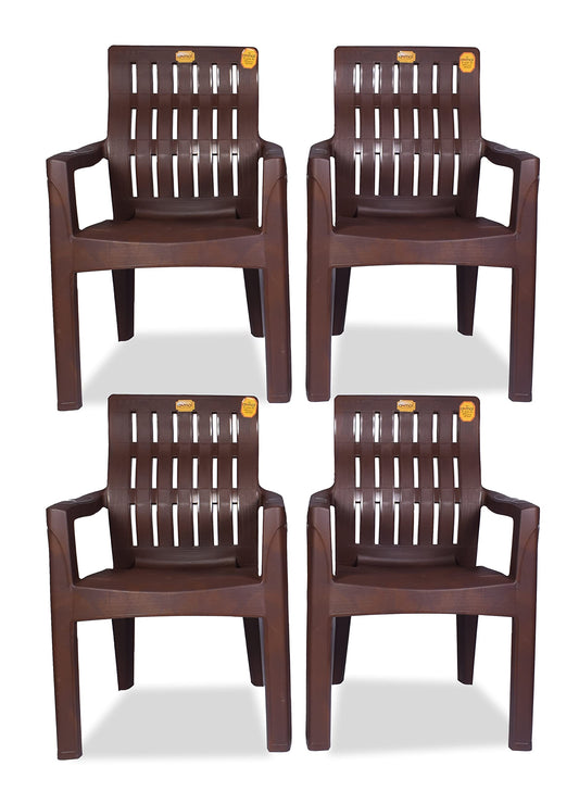 ANMOL Plastic Moulded Orthopaedic Chair With Fully Comfort (Weight Bearing Capacity 200Kg) (Set Of 4) Shree Ganesh Online Original Seller, Brown