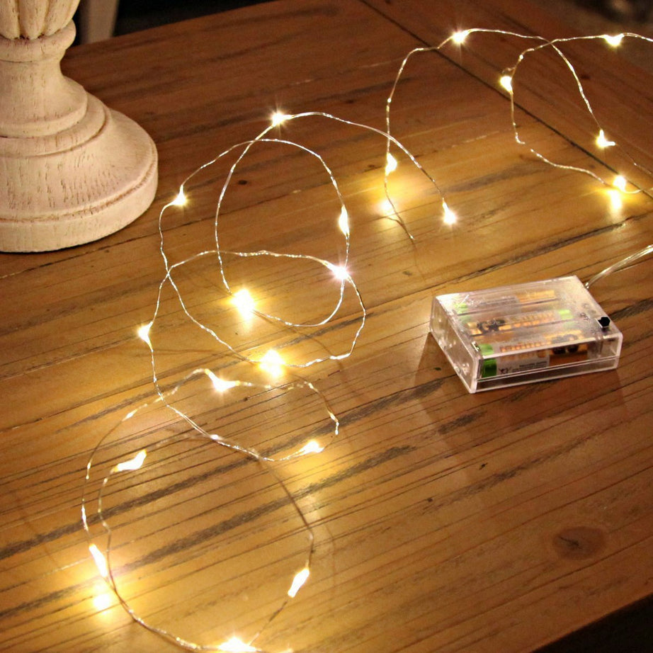 XERGY 100 Led'S Fairy String Lights Battery Powered Copper Wire For Home Decoration Diwali Lighting Festival Rice Ferry Light-Warm White,10 meters