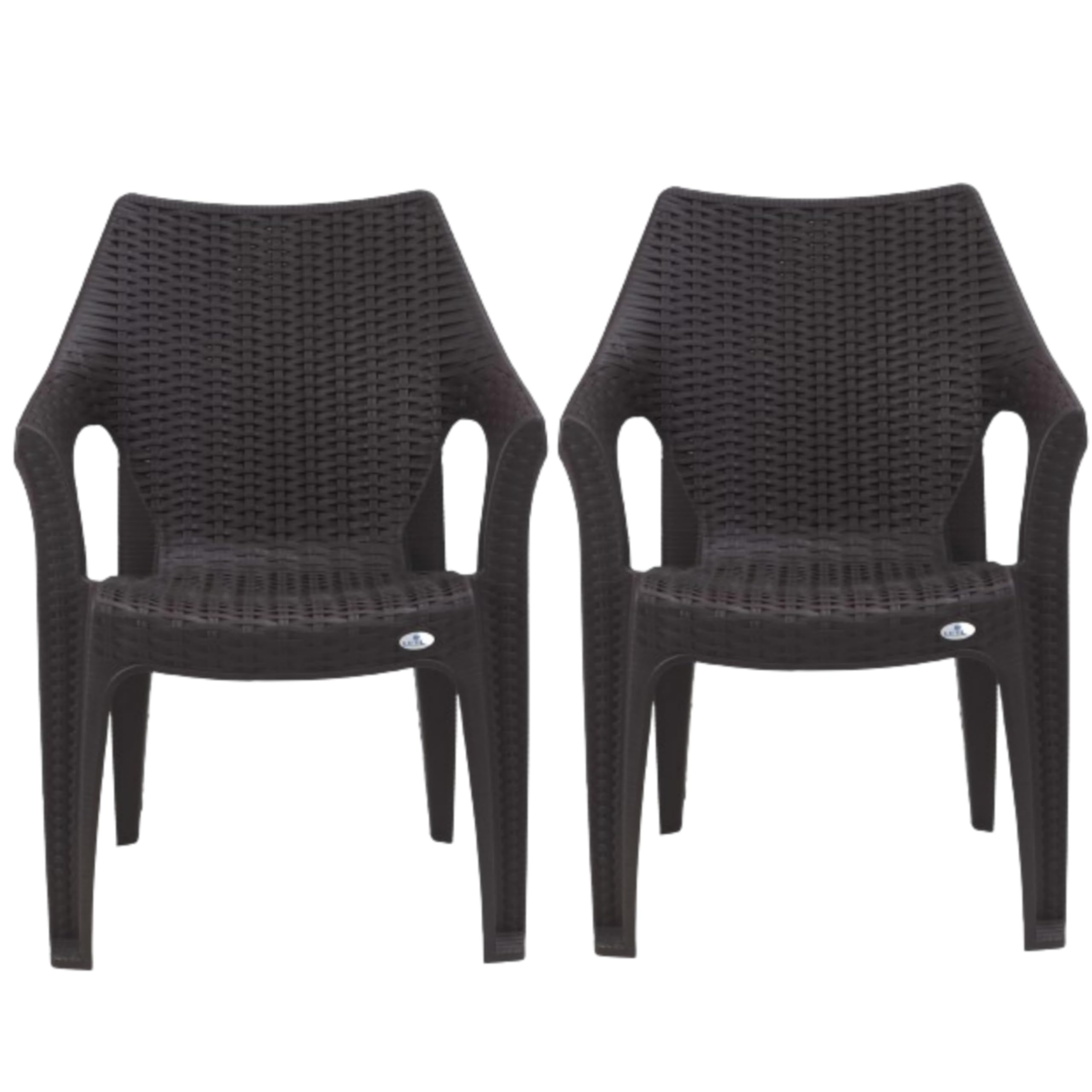 Shivay Business Plastic Chairs for Home, Outdoor & Garden (Set of 2, Brown)