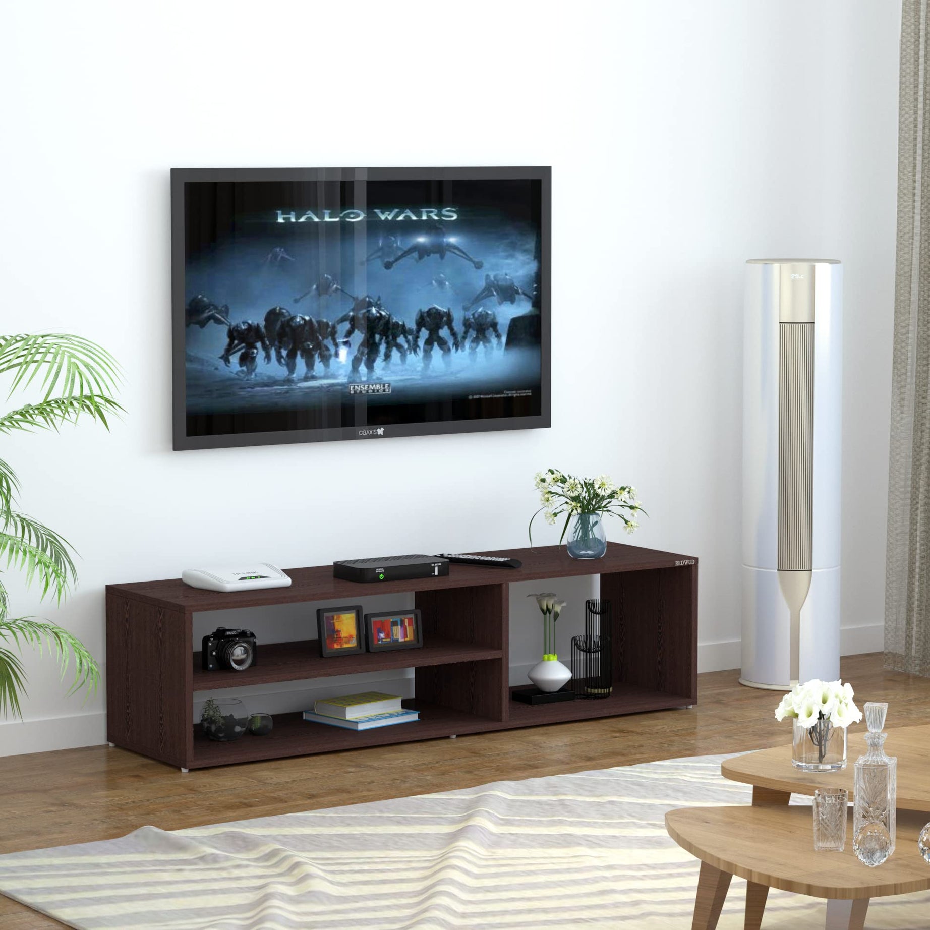 Redwud Skyler Engineered Wood TV Entertainment Unit/TV Cabinet/TV Stand (Wenge) - Ideal for Upto 52"