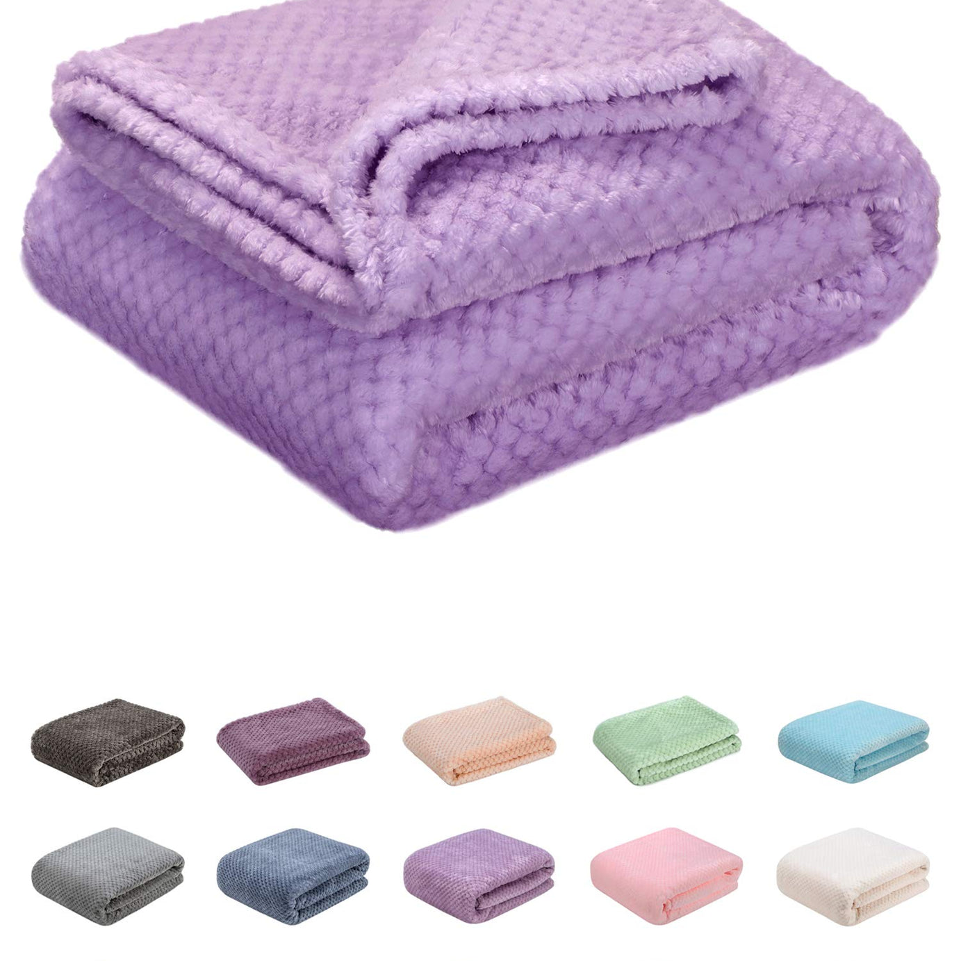 Fuzzy Throw Blanket, Plush Fleece Blankets for Adults, Toddler, Boys and Girls, Warm Soft Blankets and Throws for Bed, Couch, Sofa, Travel and Outdoor, Camping (40Wx60L, M-Lavender)