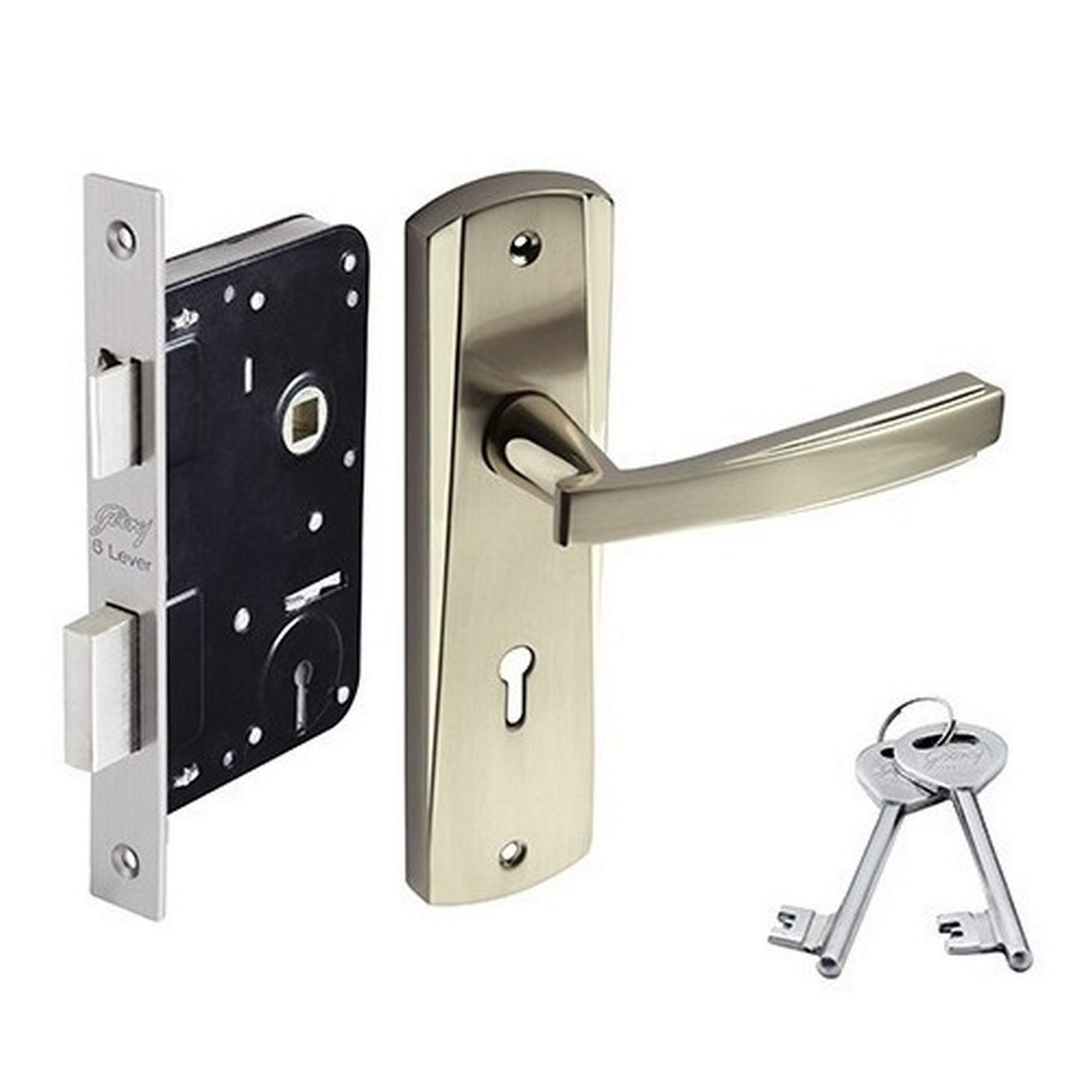 godrej Mortise Lock ELC 06 6-Lever Zinc Alloy Door Handle with Body