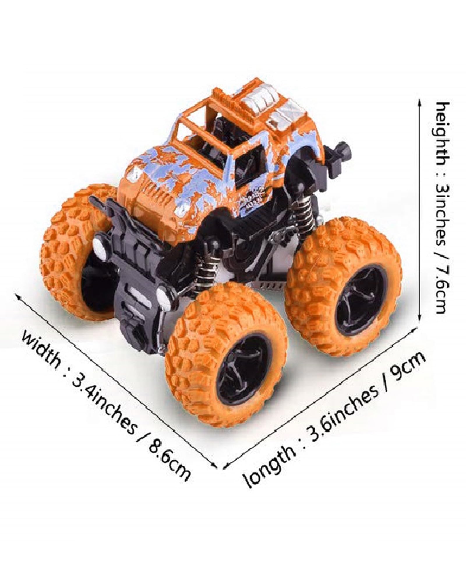 Toy Imagine� 4x4 Mini Monster Friction Power Truck Pack of 2 Kids Age 3-8 | 360� Drift Stunt Car | Push & Go Forward | Off-Road Toy Car | Best Birthday Gift for Baby Boys & Girls. (Colour May Vary)