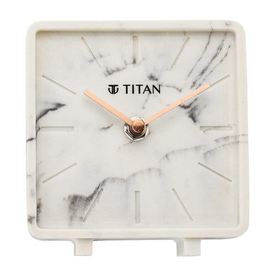 Titan Contemporary Marble Texture Table Clock