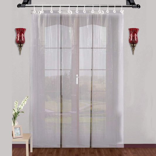 Kuber Industries .50MM Pack of 1| Eyelet AC Curtain | PVC 3 Strips AC Curtain | Window Curtain for Bathroom | Curtains for Door | Waterproof Shower Curtain | 8 Feet| Transparent