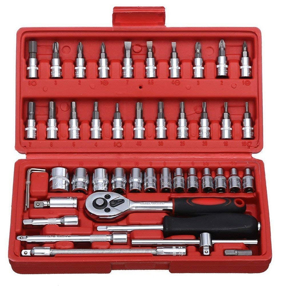 Novo Tool Kit Tool Kit for Home Use Tools Kit Spanner Set Socket Set Wrench Set Tools Set Hand Tools Bike Tool Kit Set Socket Wrench Set Spanner Set All Size Tool Kit Goti Pana Set - Box End