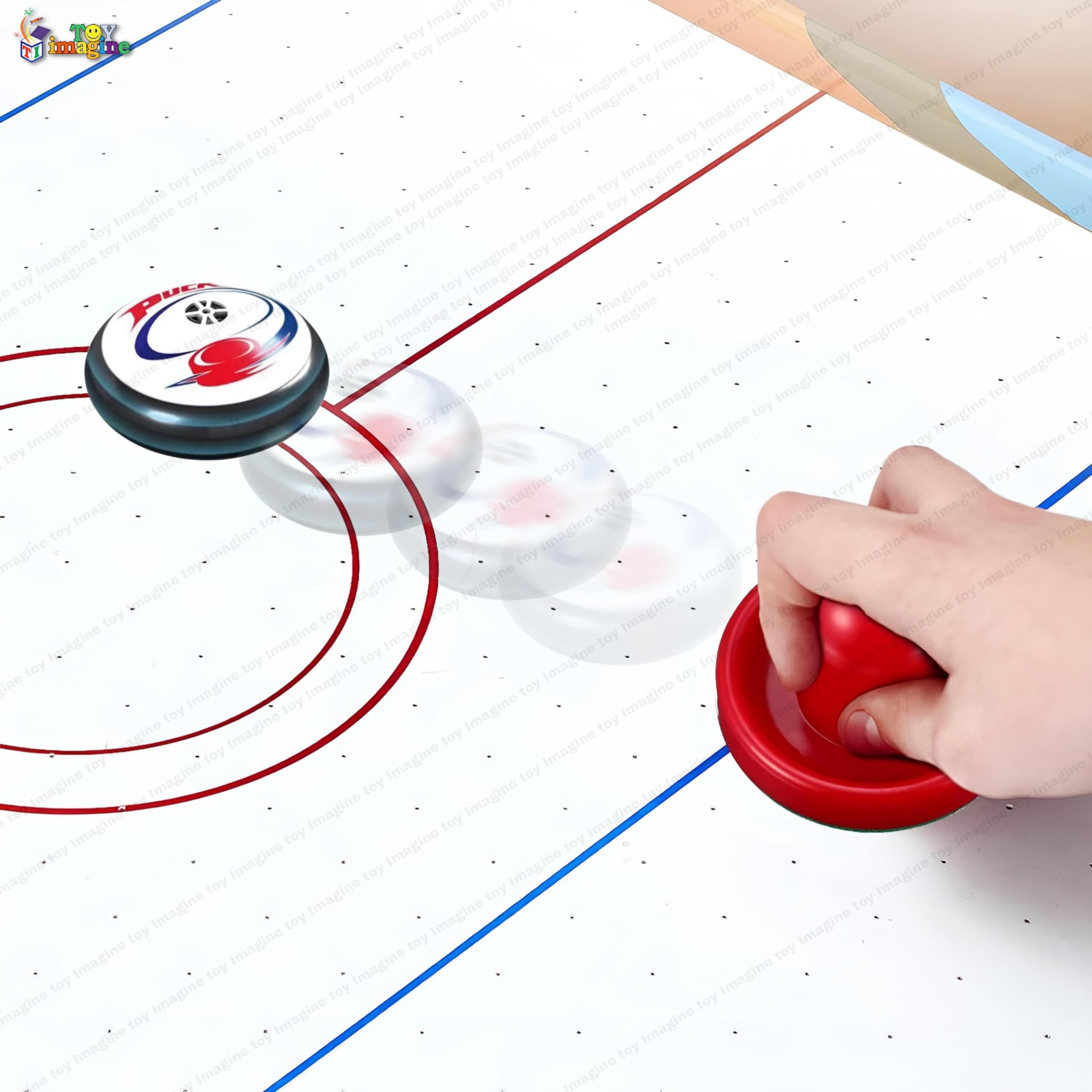 Toy Imagine™ Ice Hockey Game for Kids | Sports Game with 2 Pushers | Smooth Surface Air Cushion Hockey | Accessories Board Game | Indoor Game Gift | Battery Operated (Battery Included). 3+ Years...