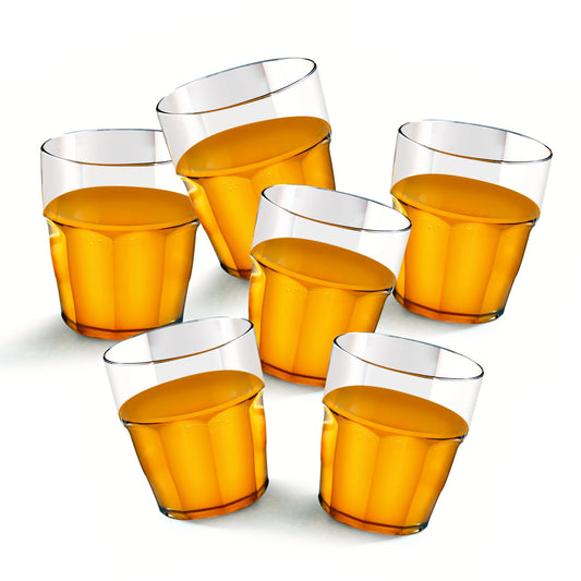 Ganesh Capture Juice Drinking Glasses for Water, Juice, Colddrink, Mojito, Cocktail, Lead-Free, Perfect for Home, Restaurants and Parties-Set of 6