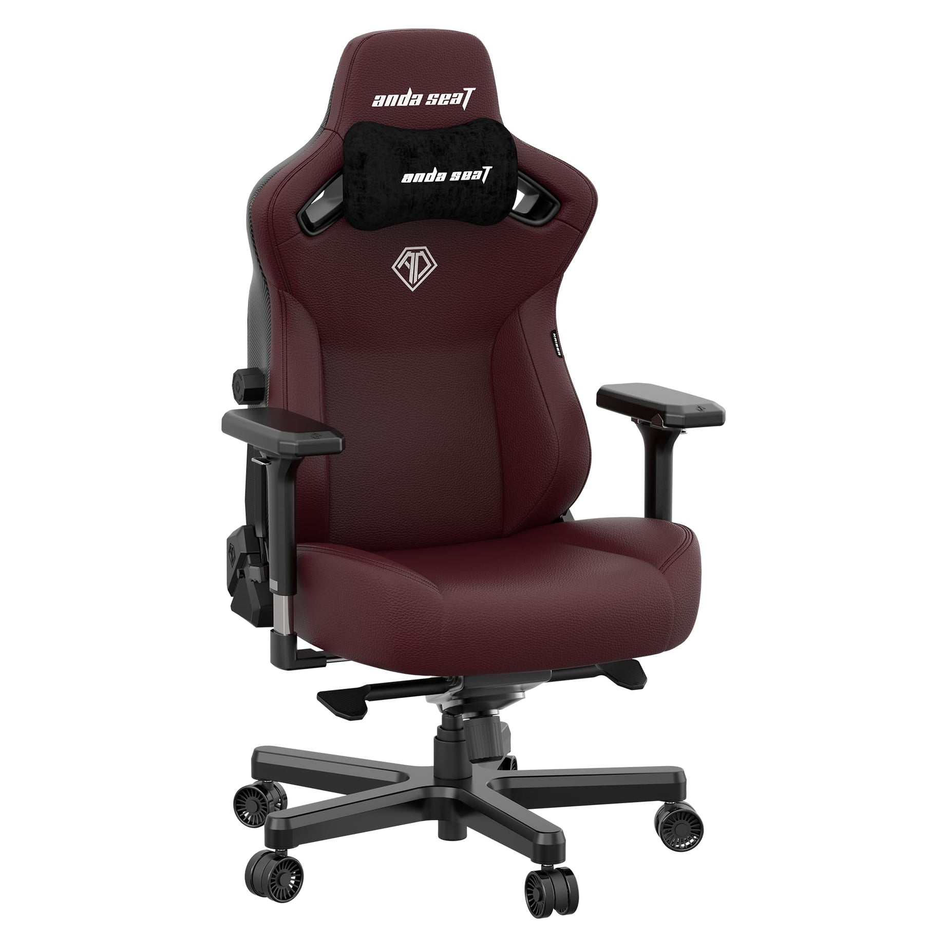 Anda Seat Kaiser 3 Large Gaming Chair for Adults - Ergonomic Maroon Leather Gaming Chairs with Lumbar Support, Comfortable Office Chair with Neck Support - Heavy Duty Computer Chair Wide Seat Capacity