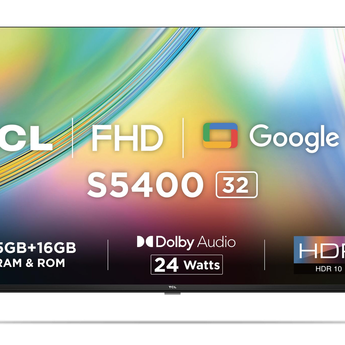 TCL 80.04 cm (32 inches) Bezel-Less S Series Full HD Smart LED Google TV 32S5400 (Black)