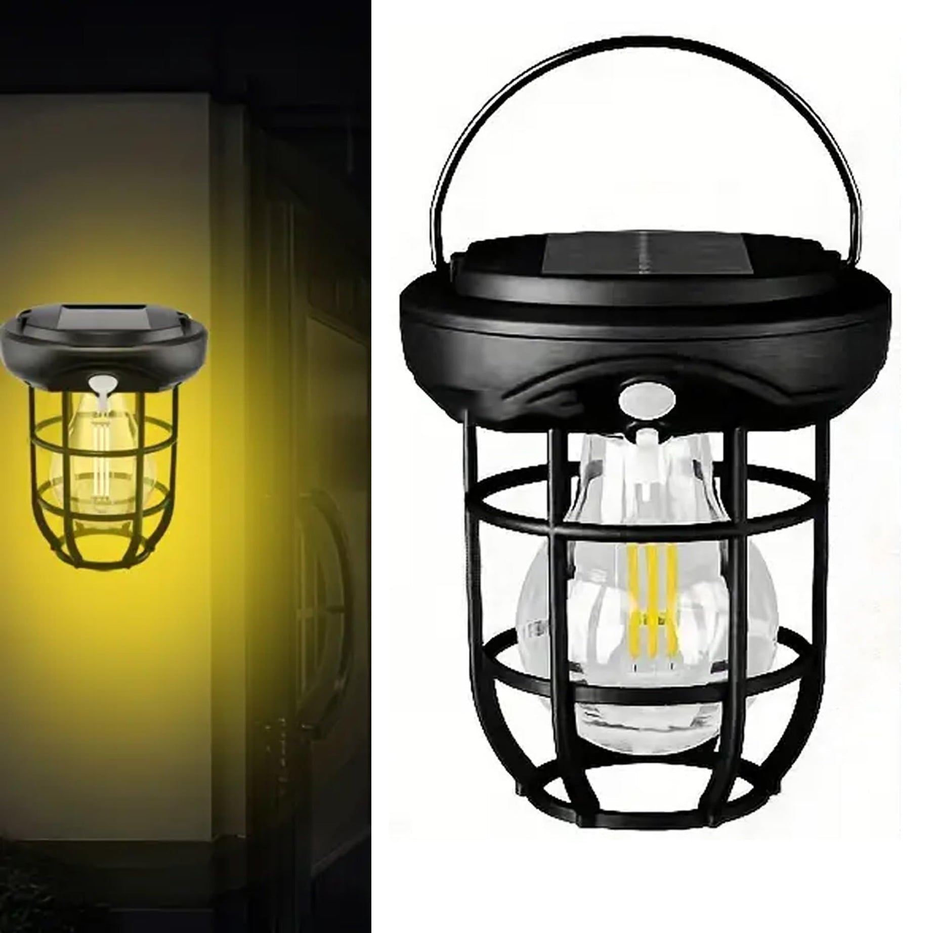 Portable Hanging Solar Wall Lights Outdoor,Solar Camping Lights with 3 Lighting Modes & Motion Sensor, Waterproof LED Solar Camping Lantern Lamp for Emergencies