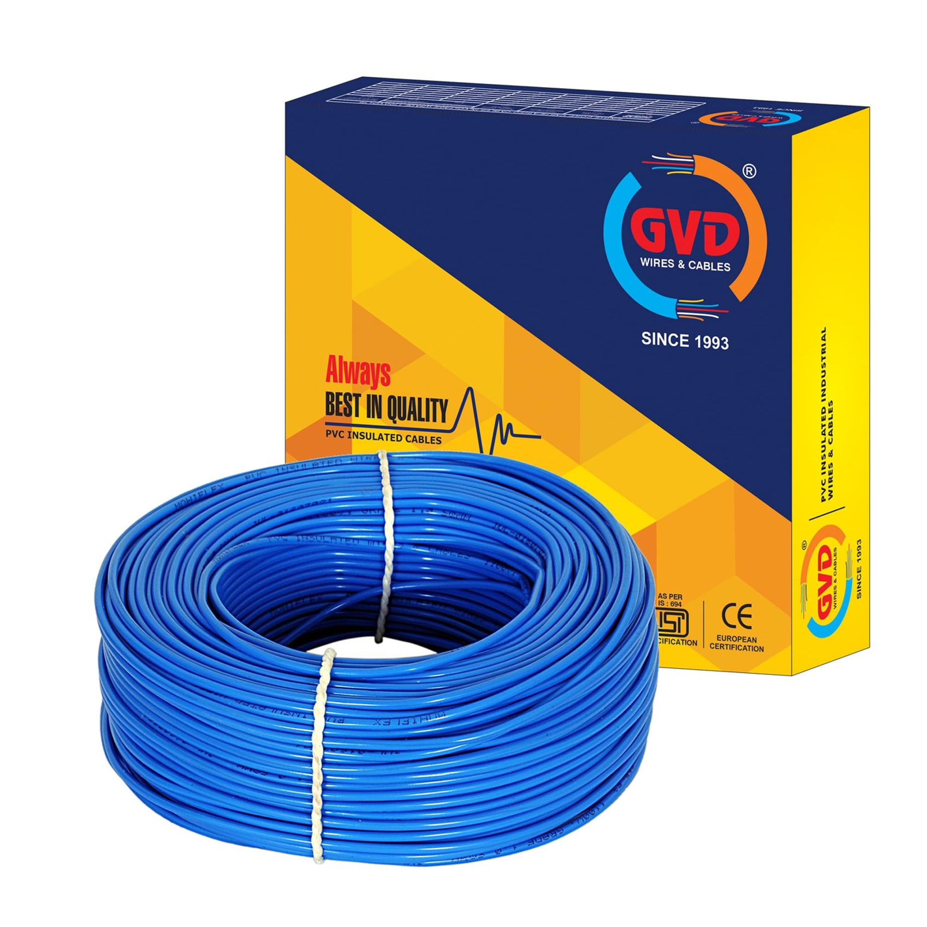 FR PVC Single Core 2.5MM flexible Copper wire for Home & Domestic Industrial Electric Wiring (Blue, 45 Meter)