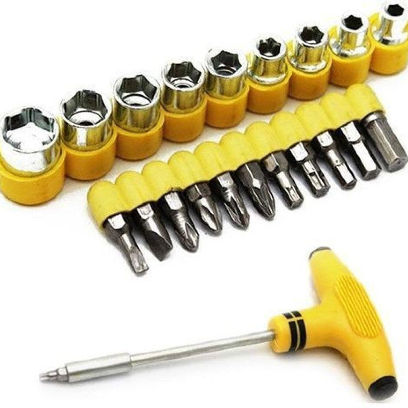 PK ENTERPRISES 24Pcs T Shape Screwdriver Set Batch Head Ratchet Pawl Socket Spanner Hand Tools