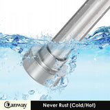 CANWAY Stainless Steel (125Cm To 220Cm) Extendable Shower Curtain Tension Rod Non-Drilling Anti-Skid Spring Pull Rod,Silver