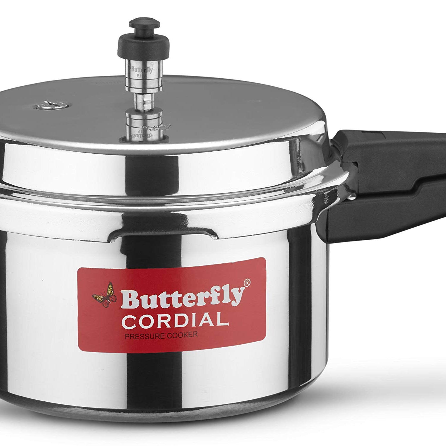 Butterfly Cordial Non Induction Base Aluminium Pressure Cooker with Outer Lid, 5 Litres, Silver