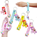 Isvi Keychain for kids (Pack of 12), Cute Unicorn Keychains for Girls, Birthday Return Gift Bulk Pack, Keyring for Backpacks