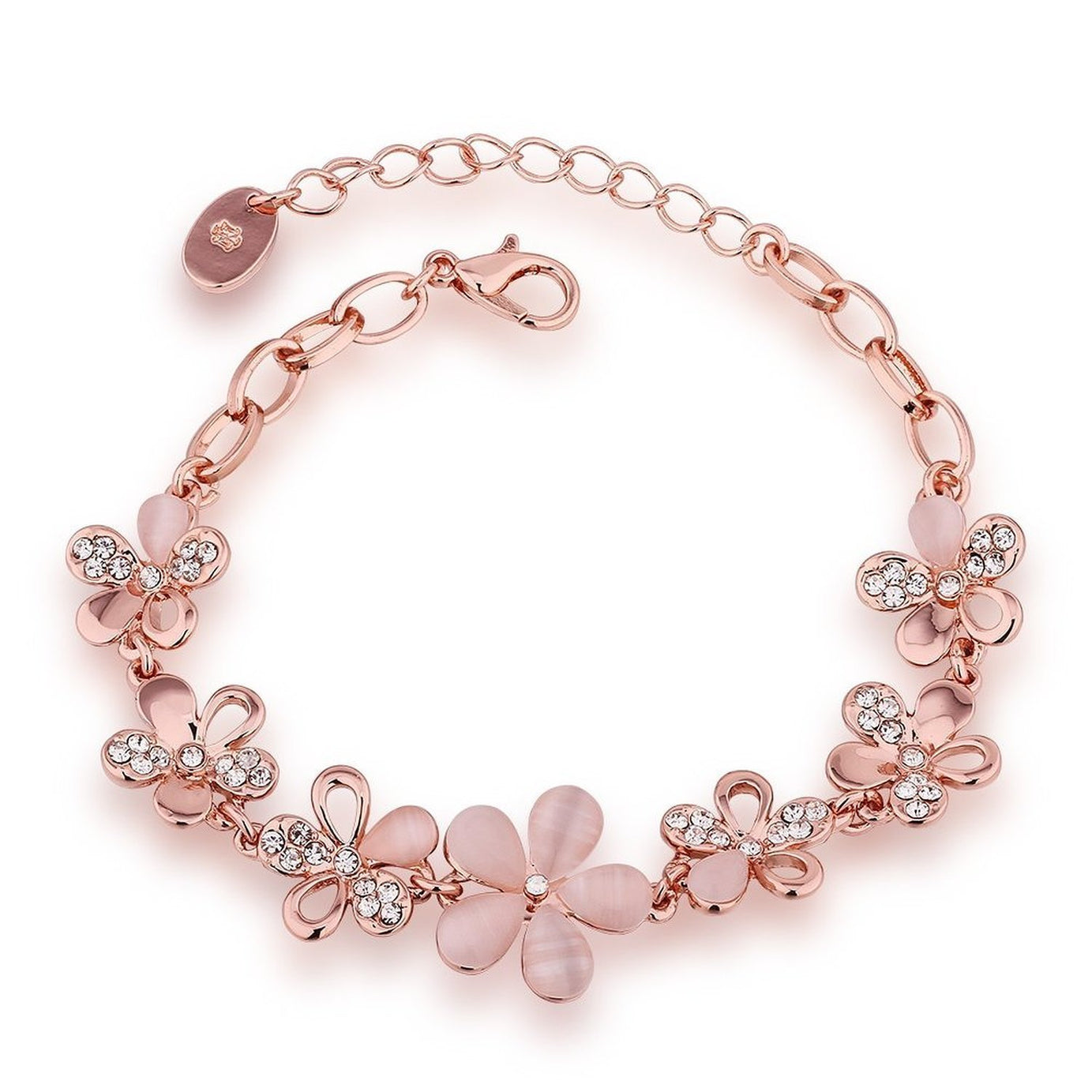 YouBella Rose Gold Plated Crystal Bracelet for Girls/Women