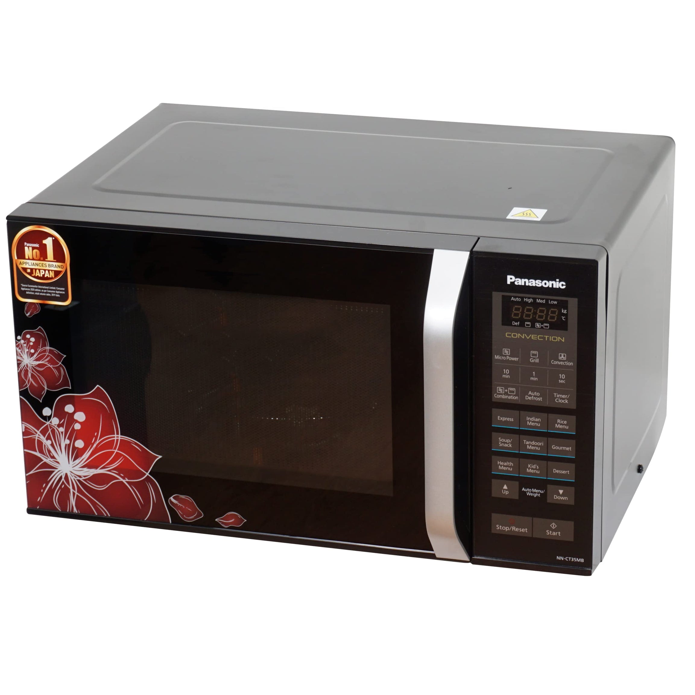 Panasonic 23 Litres Convection Microwave Oven (360° Heat Wrap, Nn-Ct35Mbfdg, Black Floral),800 Watts