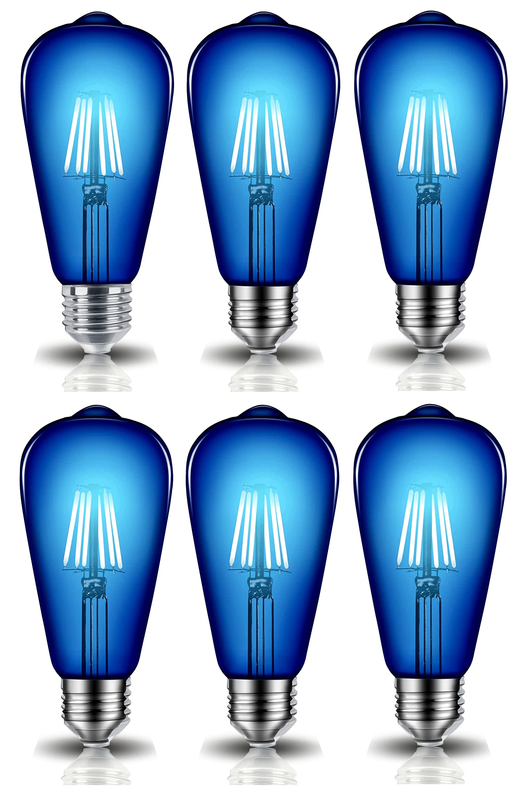 Hybrix® Antique Vintage LED Filament Edison Decorative Bulb 4 Watt, Blue Light, Clear Glass, Less Power Consumption, E27 Holder Base (PACK OF 1) (6)