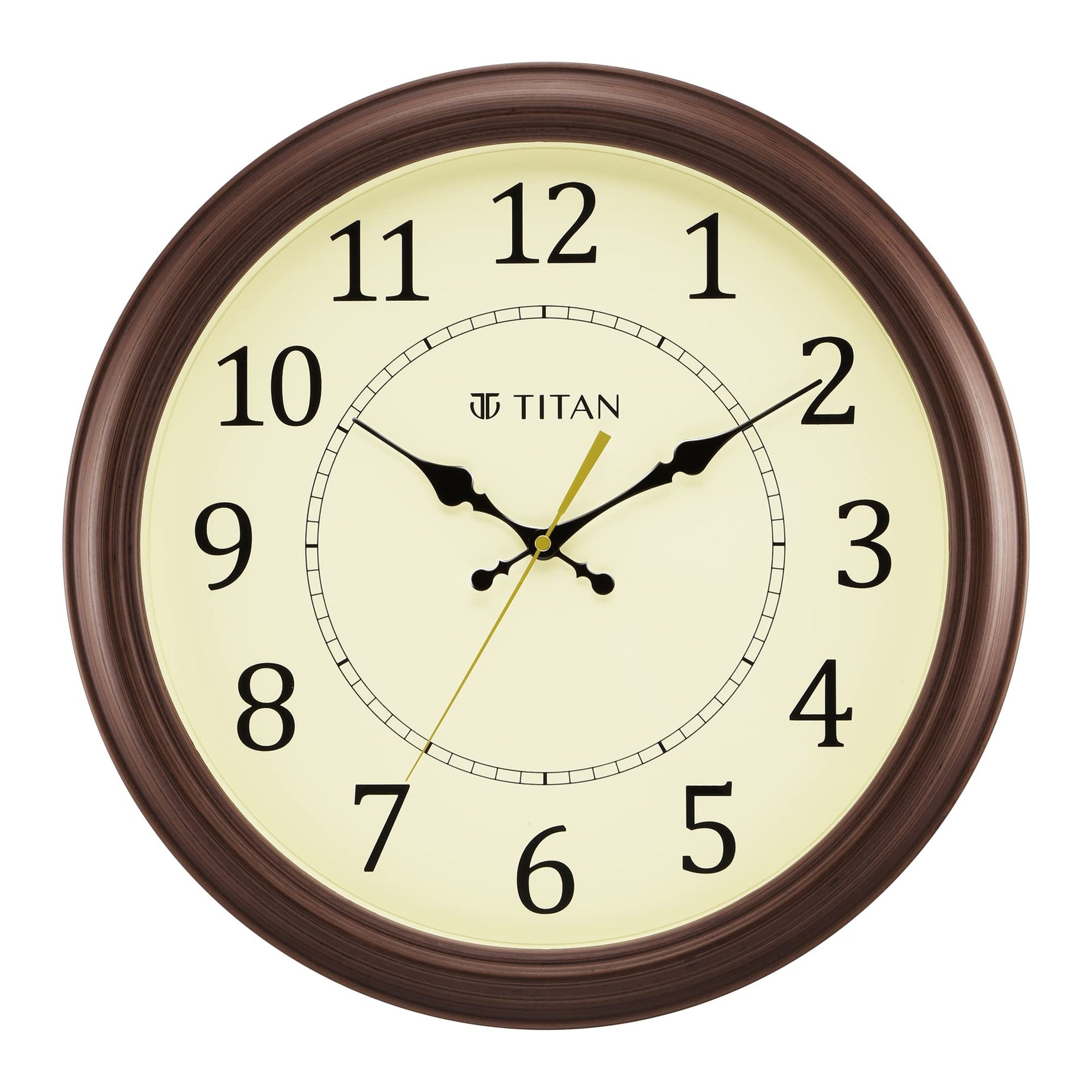 Titan Plastic Classic Off White Analog Wall Clock Silent Sweep Technology, 42 X42 Cm (Large)