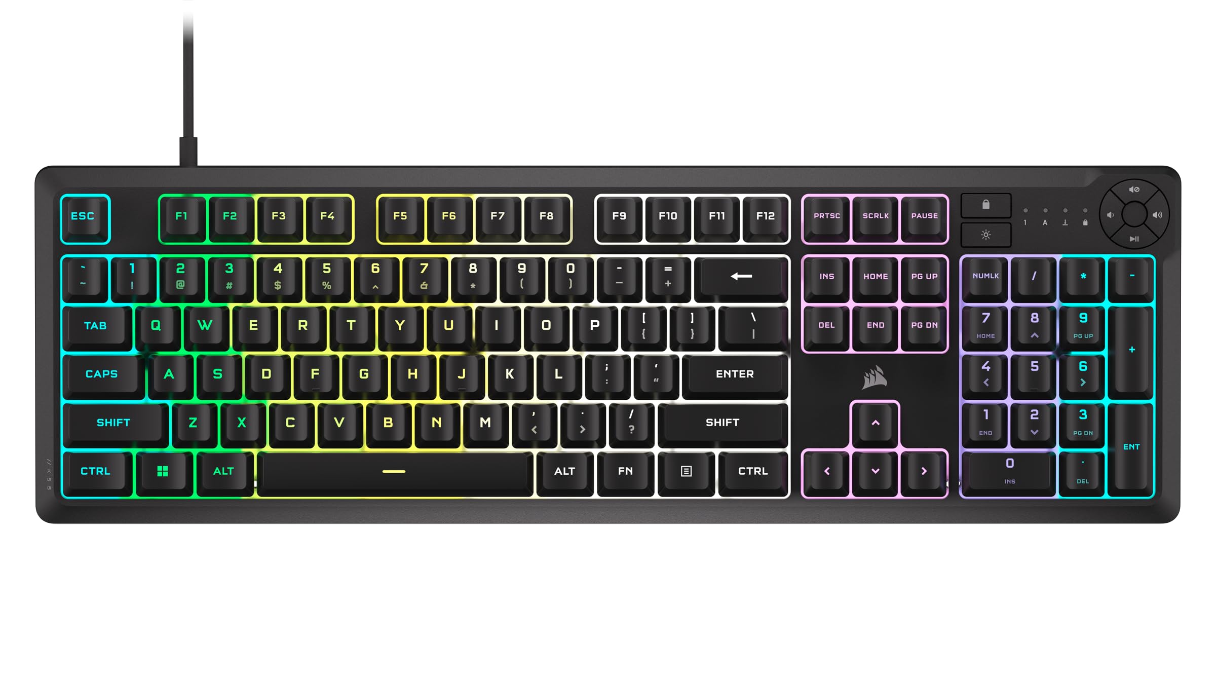 Corsair K55 Core RGB Gaming Keyboard - USB-A, Black