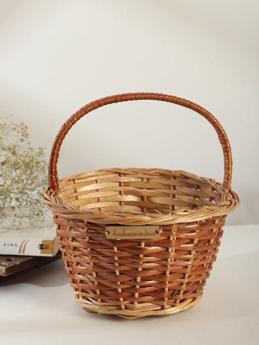 Habere India-All the Cultures Fabricating India Gift hamper Wicker baskets | decorative storage Wicker baskets | clothes storage baskets | Fruit Wicker baskets (Sizes - 20 * 20 * 10 CM (S))