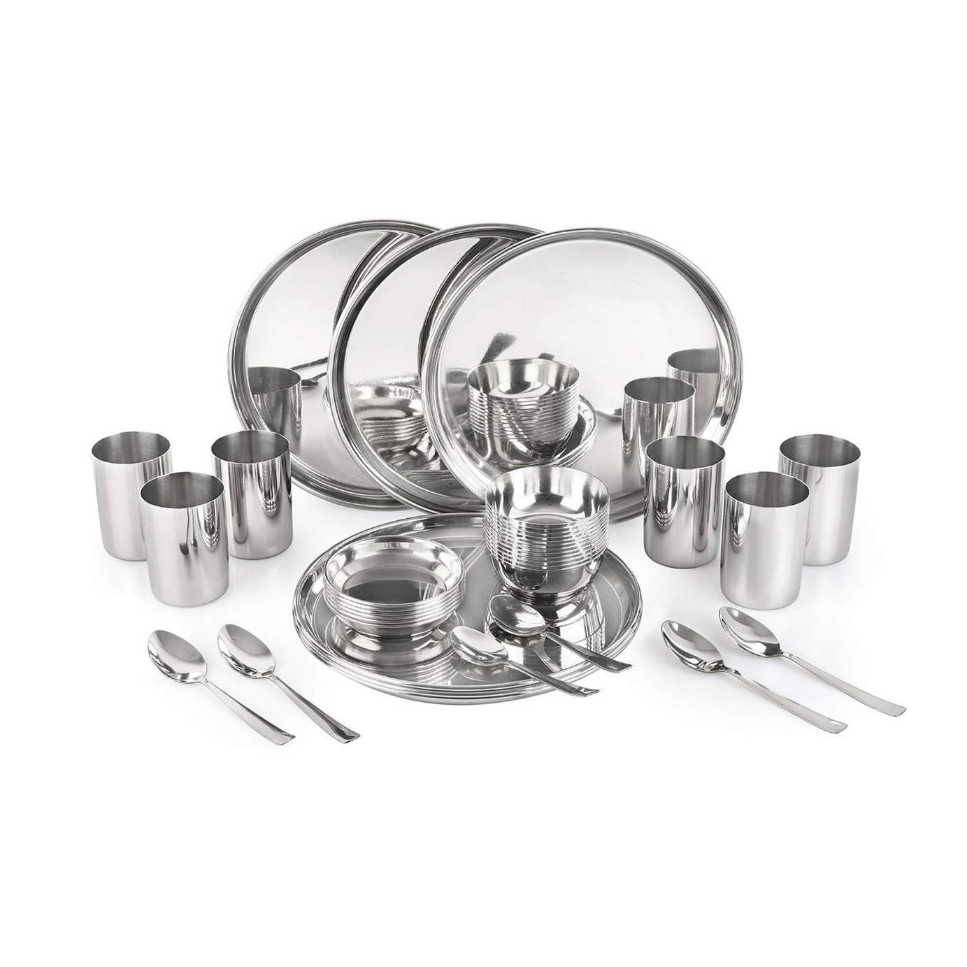 Cello Steelox Stainless Steel Dinner Set, 36pcs, Silver