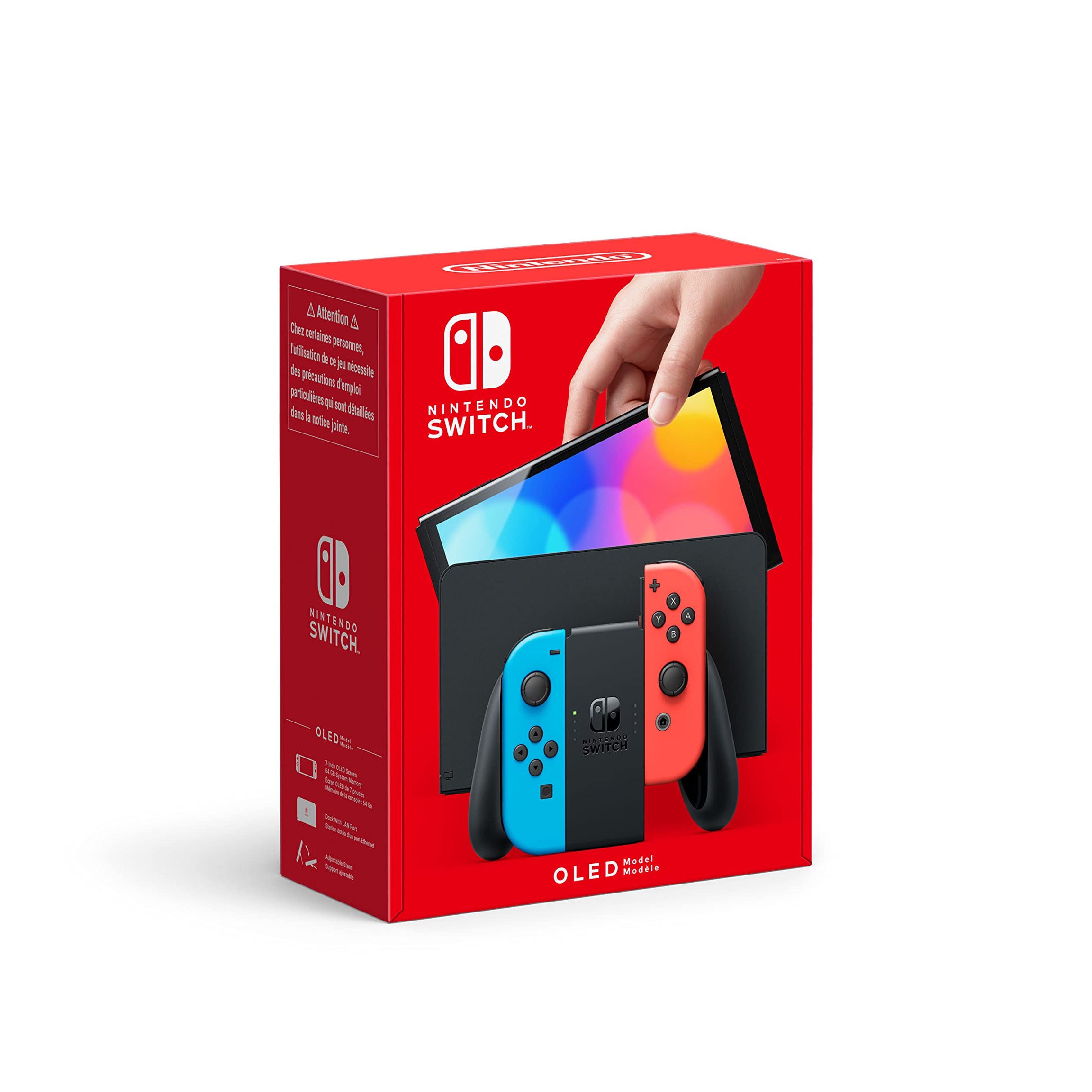 Nintendo Switch OLED model With Neon Red & Neon Blue Joy-Con