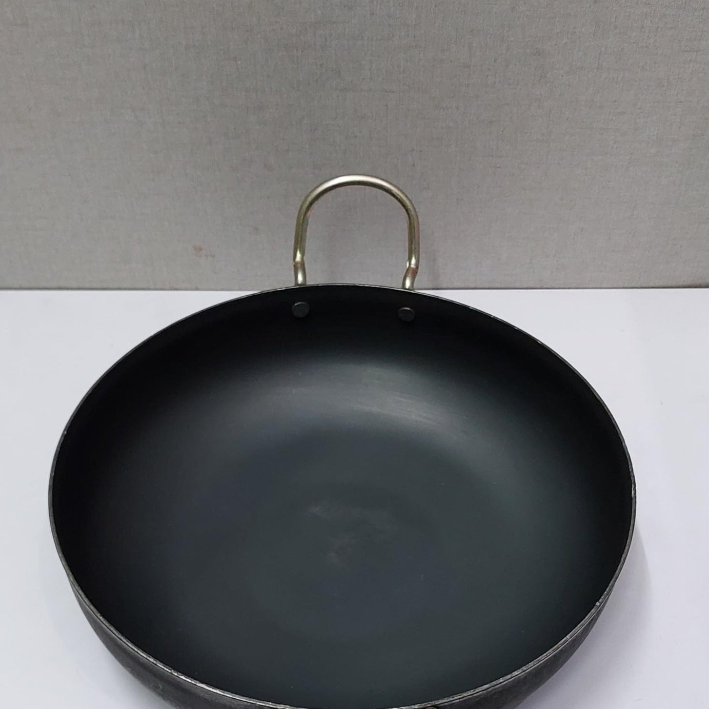 Iron 12" kadhai/Heavy Pure Iron kadhai/Flat induction bottom kadhai/12 wok