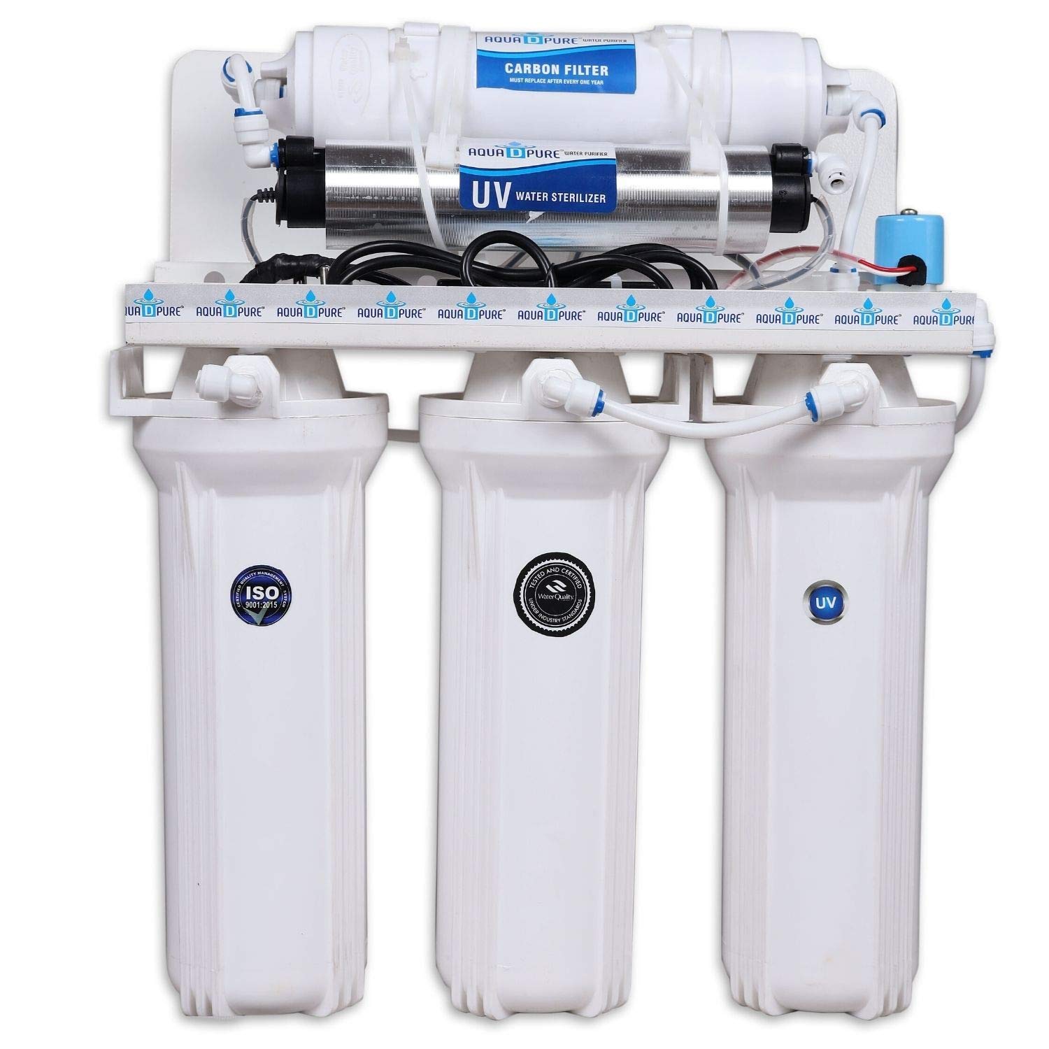 Aquadpure 5 Stage Electrical Under sink and Wall Mounted UV Water Purifier (No Taste Change, No wastage and No RO) 35L