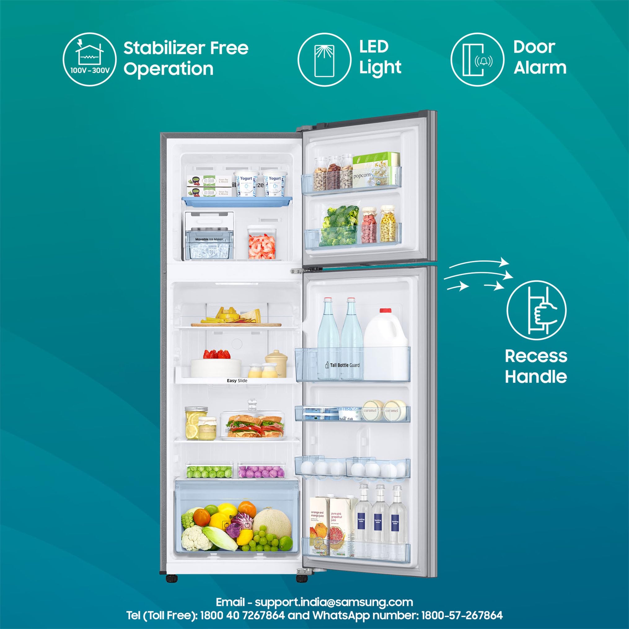 Samsung 256L 3 Star Convertible 3 In 1 Digital Inverter Frost-Free Double Door Refrigerator Appliance (RT30C3733S8/HL,Elegant Inox 2023)