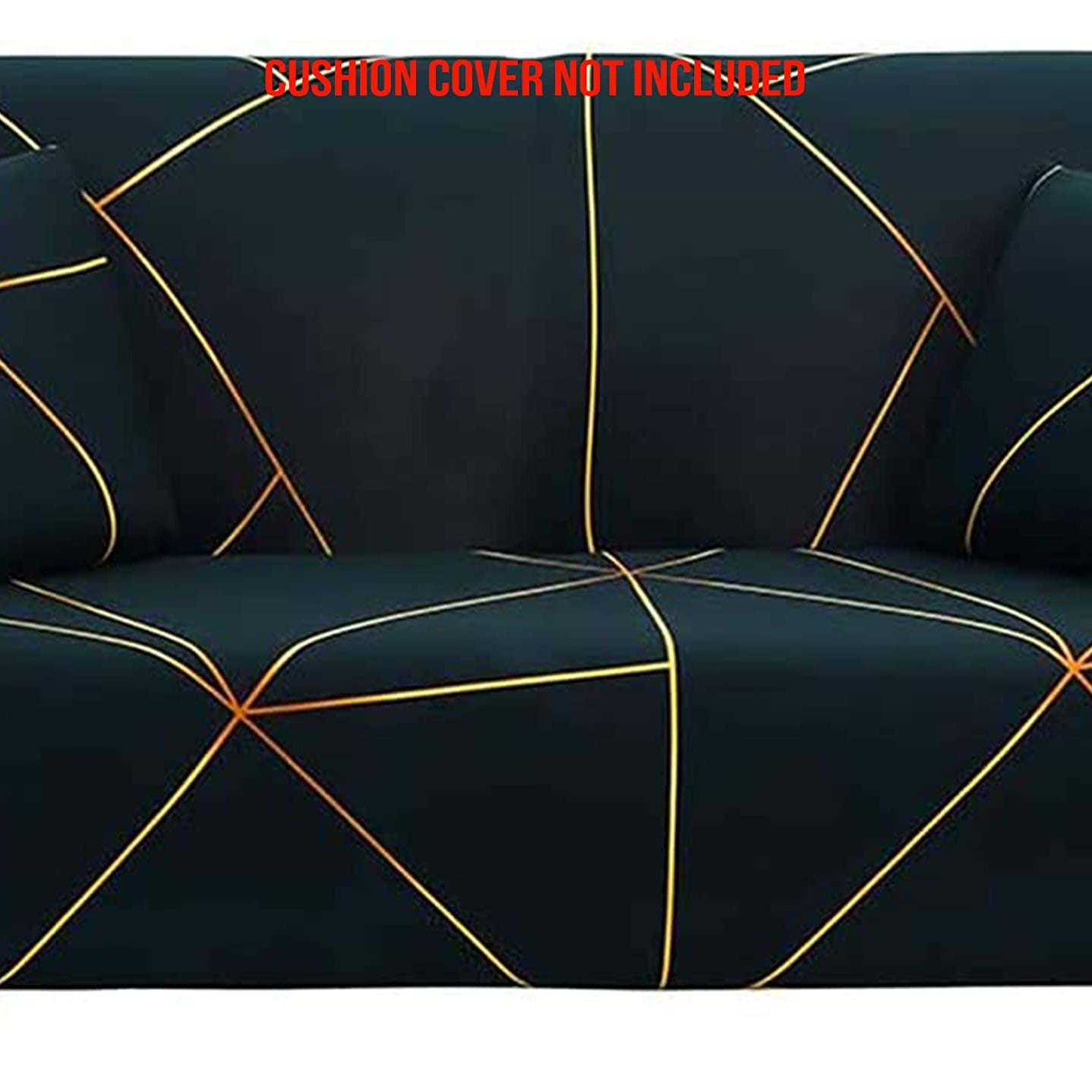 House of Quirk Universal Single Double Sofa Cover Big Elasticity Cover for Couch Flexible Stretch Sofa Slipcover (Green Gold Prism,145-185cm), 92% Polyester 8% Spandex