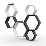 Onlineshoppee Fancy 6 Pieces Hexagonal MDF Wall Shelf [Big, Multicolour]