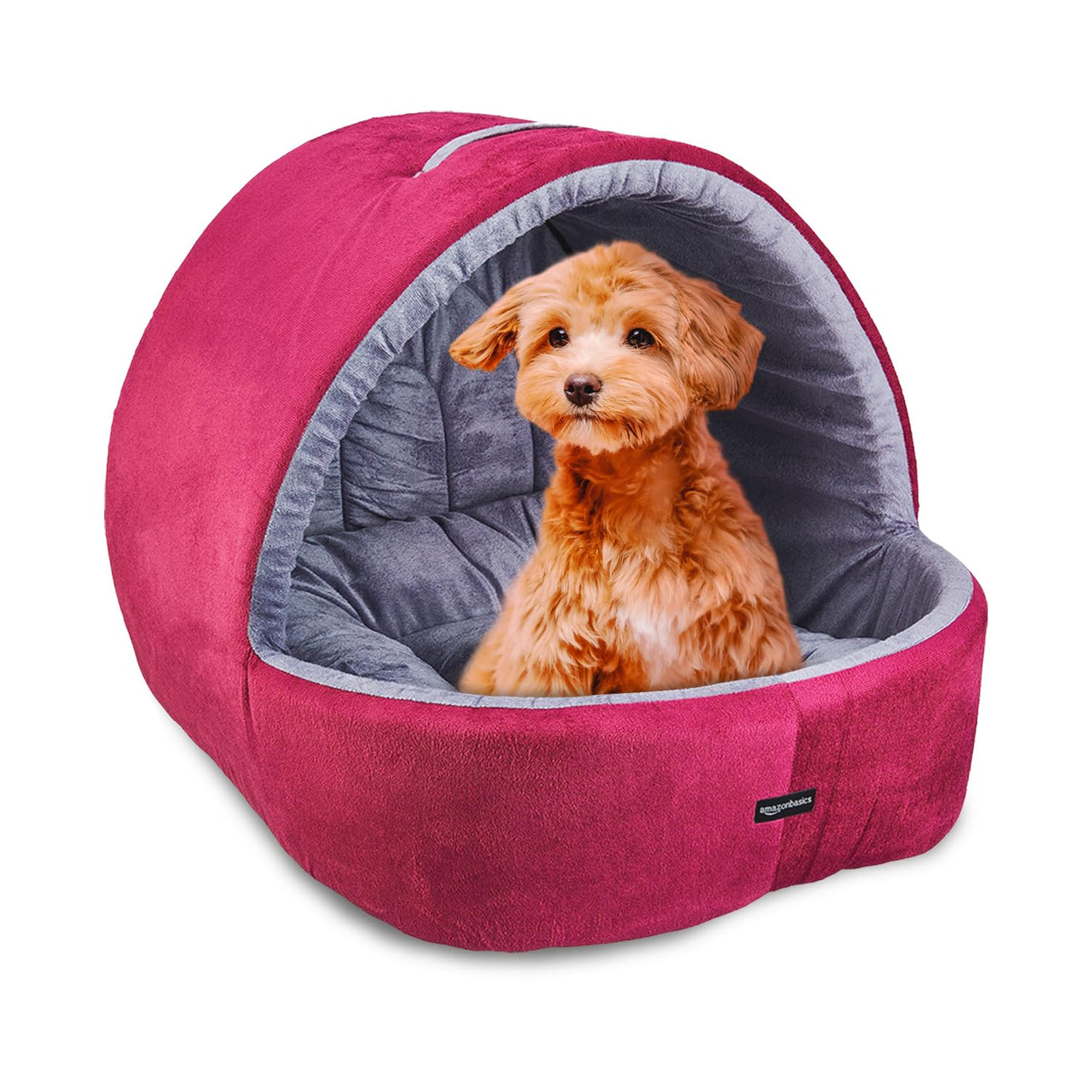 amazon basics Premium Medium Size Dog and Cat Cave Pet Bed Length | 58 cm Width 58 cm Height 46 cm (M)