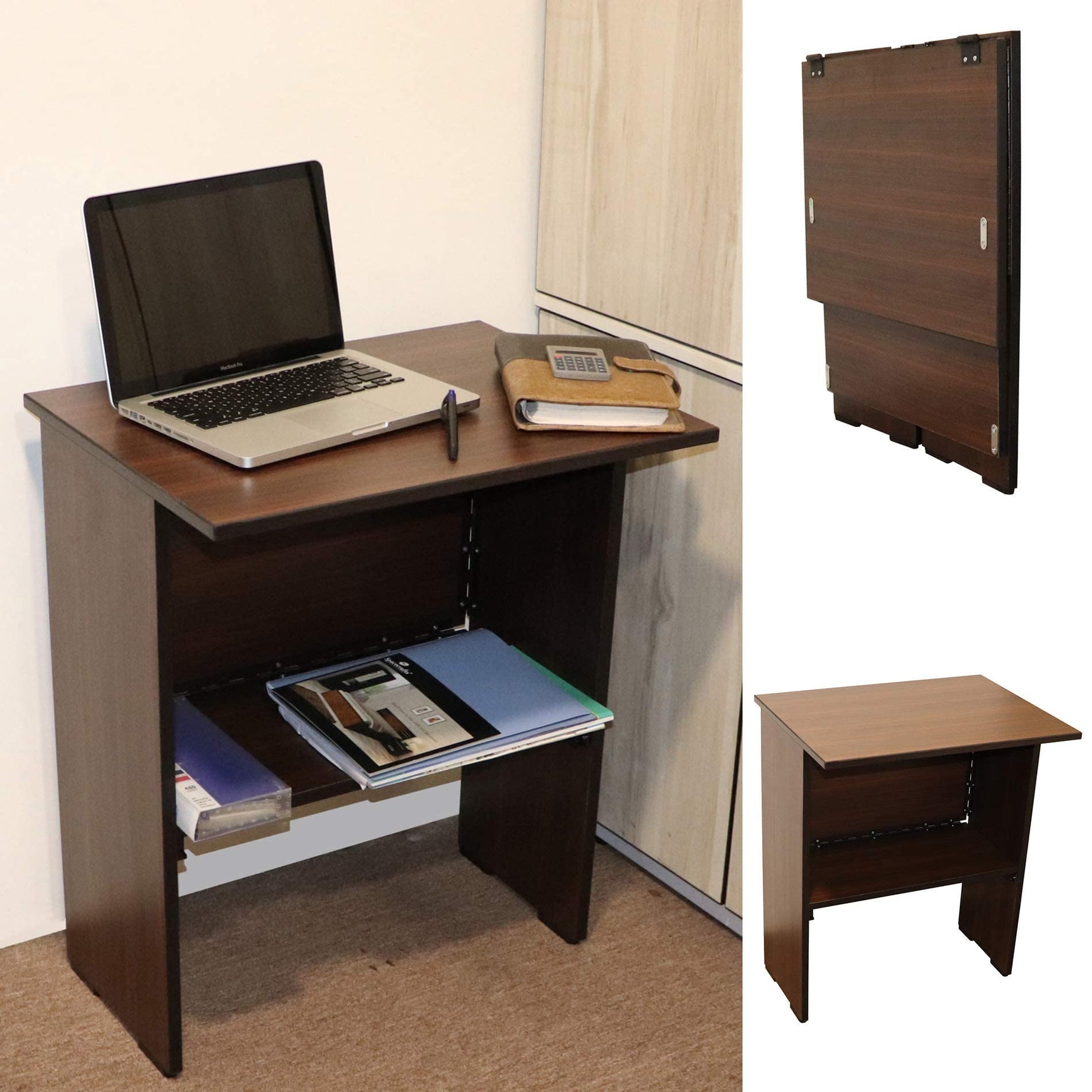 Spacecrafts Engineered Wood Office Desk; Study Desk ; Folding Desk (Wenge Finish,Wenge)