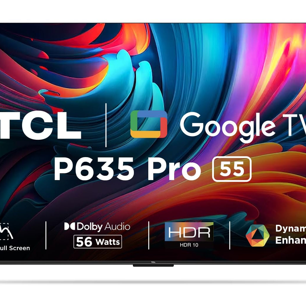 TCL 139 cm (55 inches) Bezel-Less Full Screen Series Ultra HD 4K Smart LED Google TV 55P635 Pro (Black)