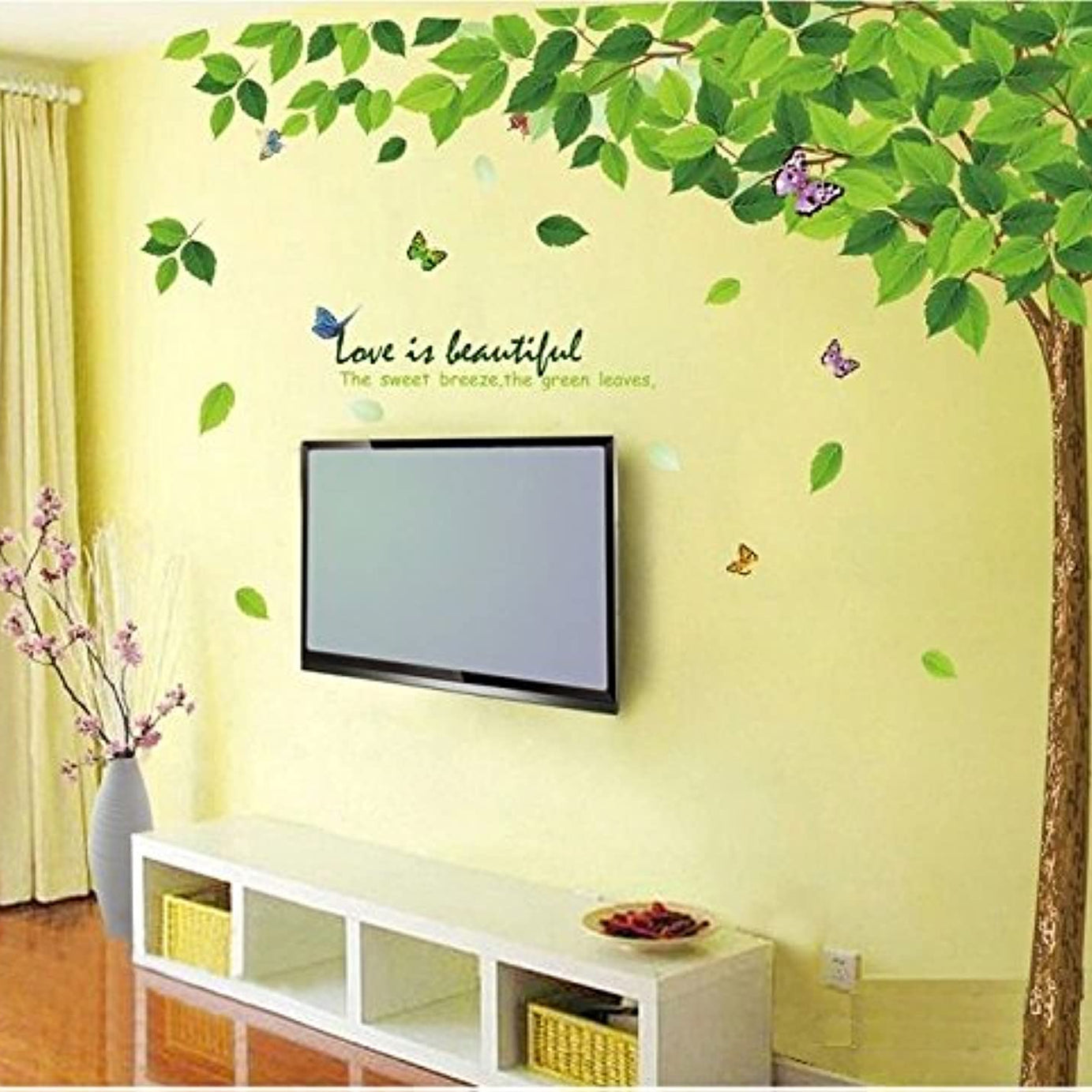 Decals Design 'Bestselling Leaves Tree' Wall Sticker (PVC Vinyl, 90 cm x 60 cm, Multicolour)