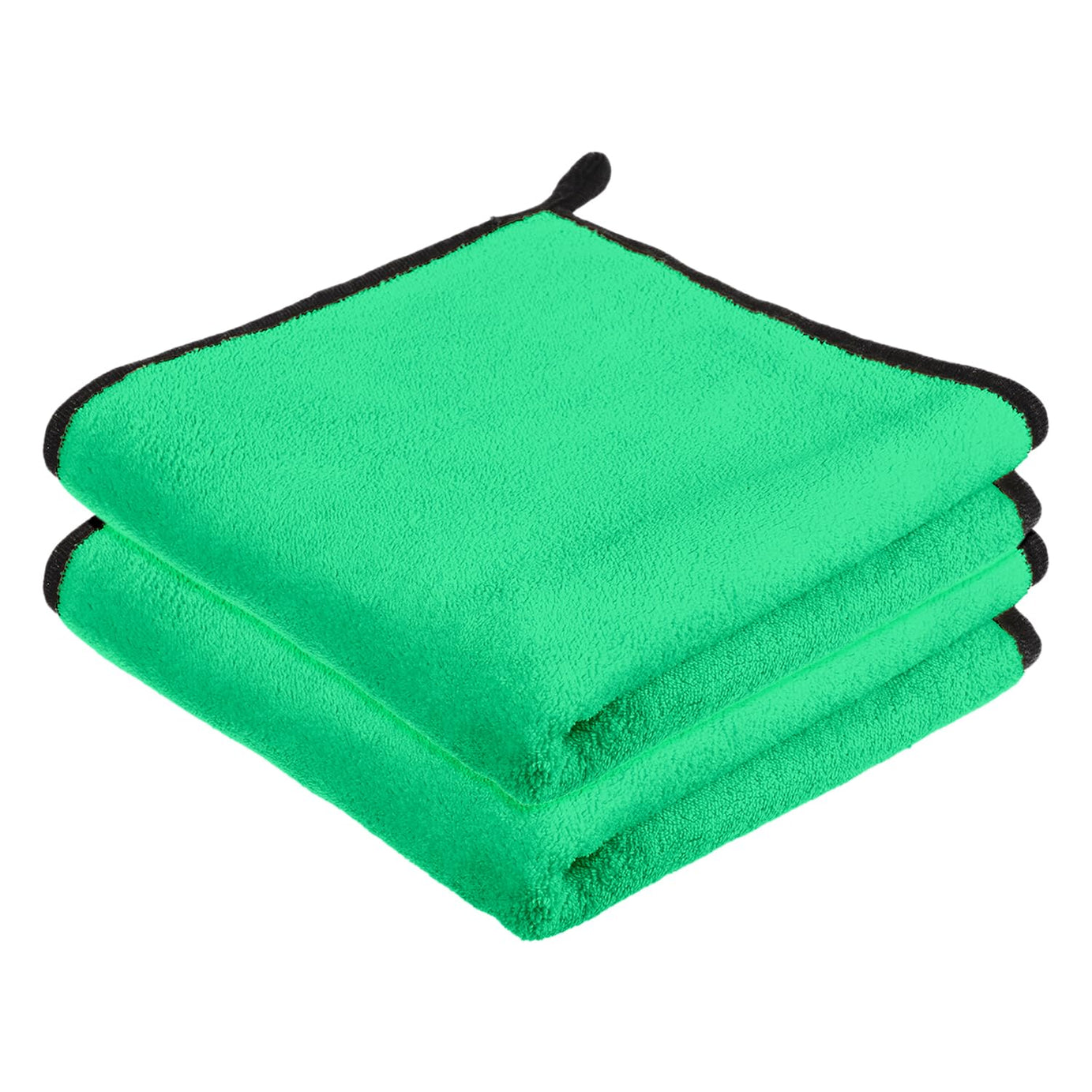 Kuber Industries Cleaning Towel | Reusable Cleaning Cloths for Kitchen | Duster Towel for Home Cleaning | 400 GSM Cleaning Cloth Towel with Hanging Loop | 40x40 | Pack of 2 | Green