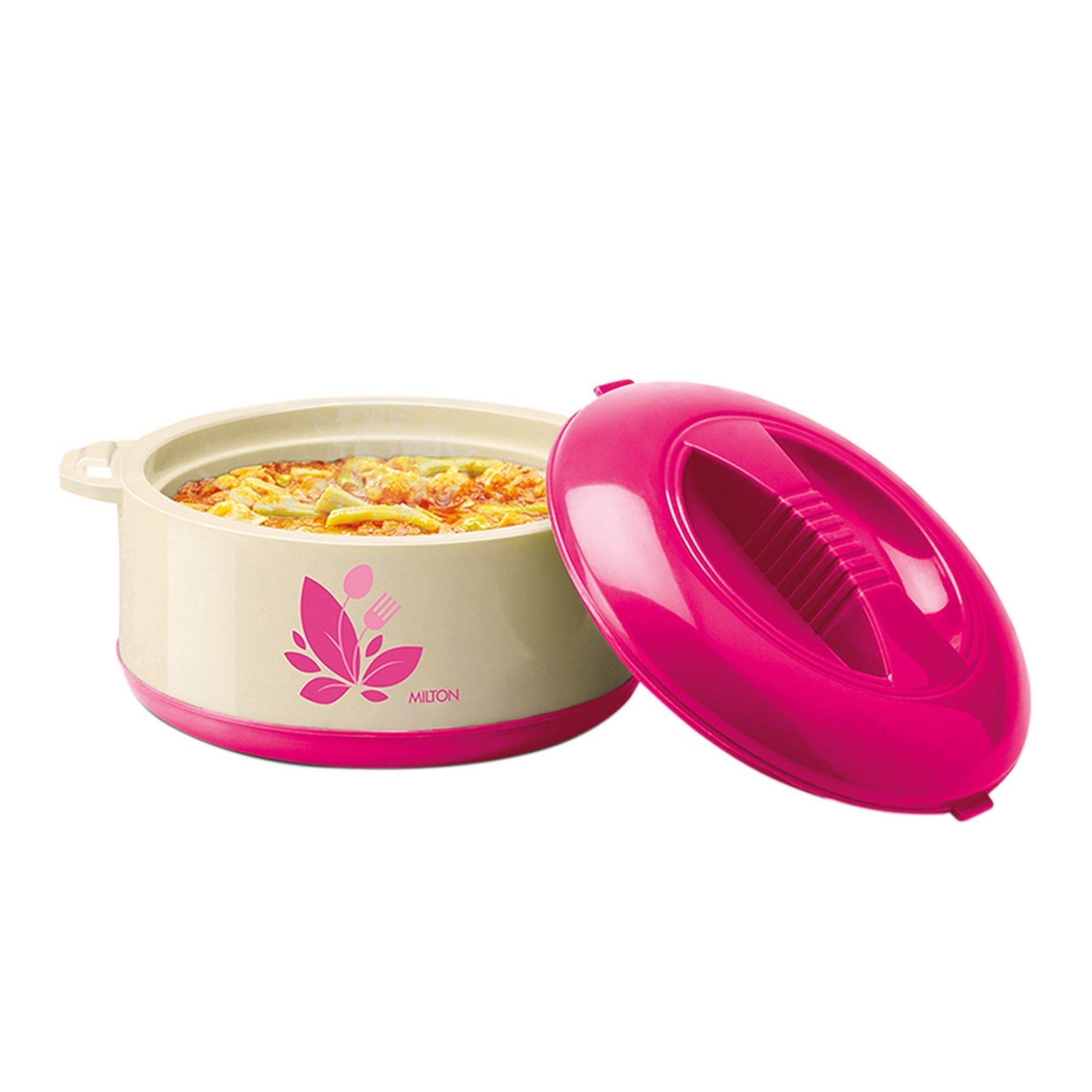 MILTON New Orchid 1500 Inner Steel Casserole, 1260 ml, Pink | PU Insulated | BPA Free |Odour Proof | Food Grade | Easy to Carry | Easy to Store | Ideal for Chapatti | Roti | Curd Maker